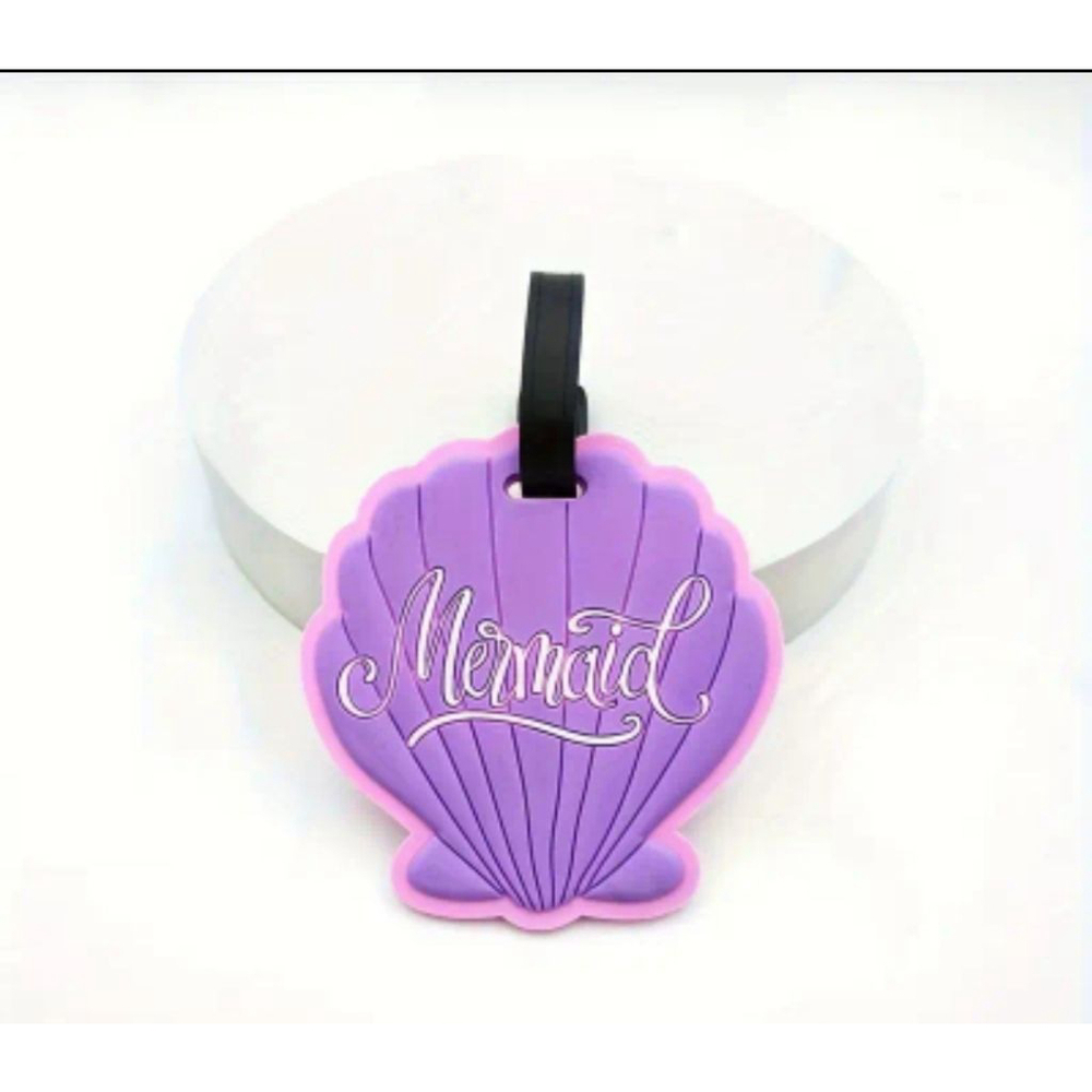 Luggage Tag Shell Purple Pink 3.74in